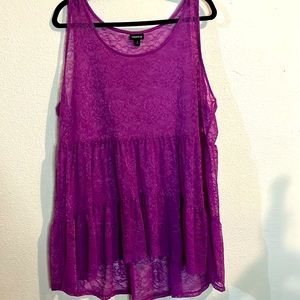 Torrid swim cover/tank cover purple top size 3
